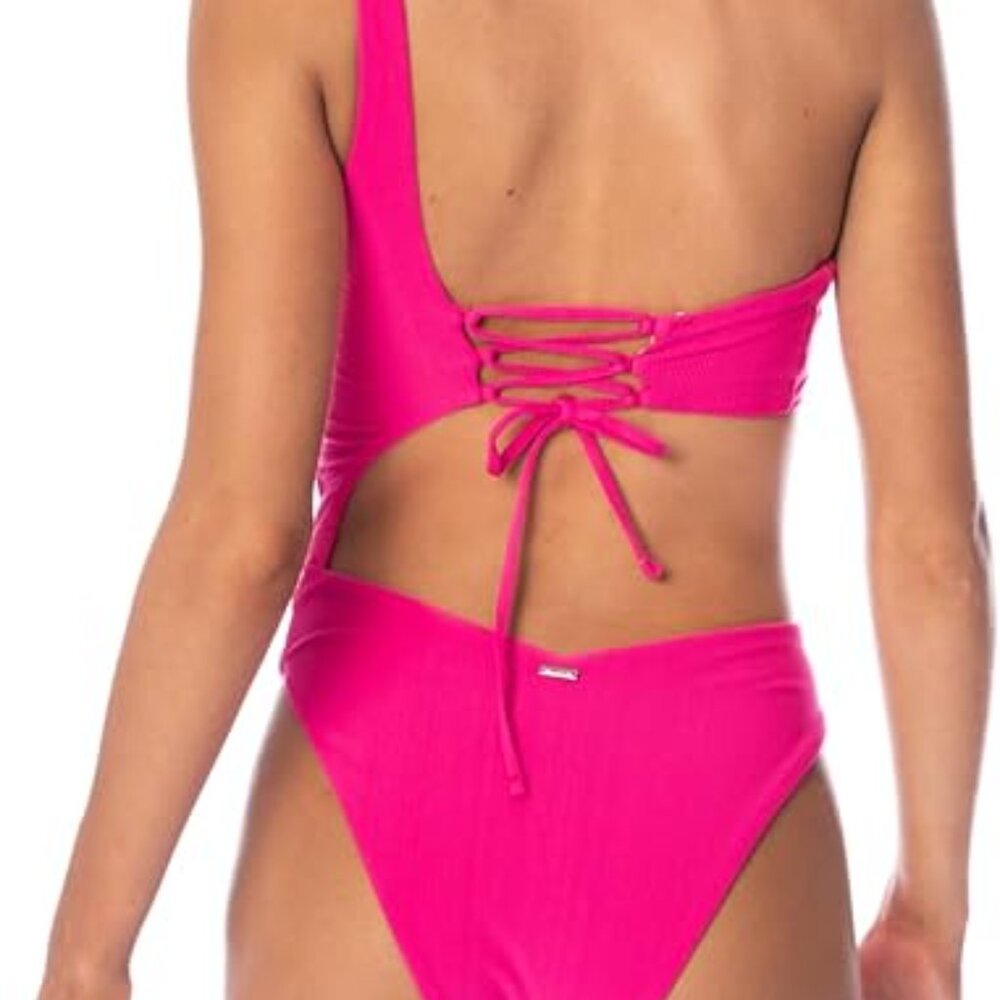 Maaji Pink Lousie Cut Out Reversible One Piece Swimsuit size M NWT - Picture 4 of 5